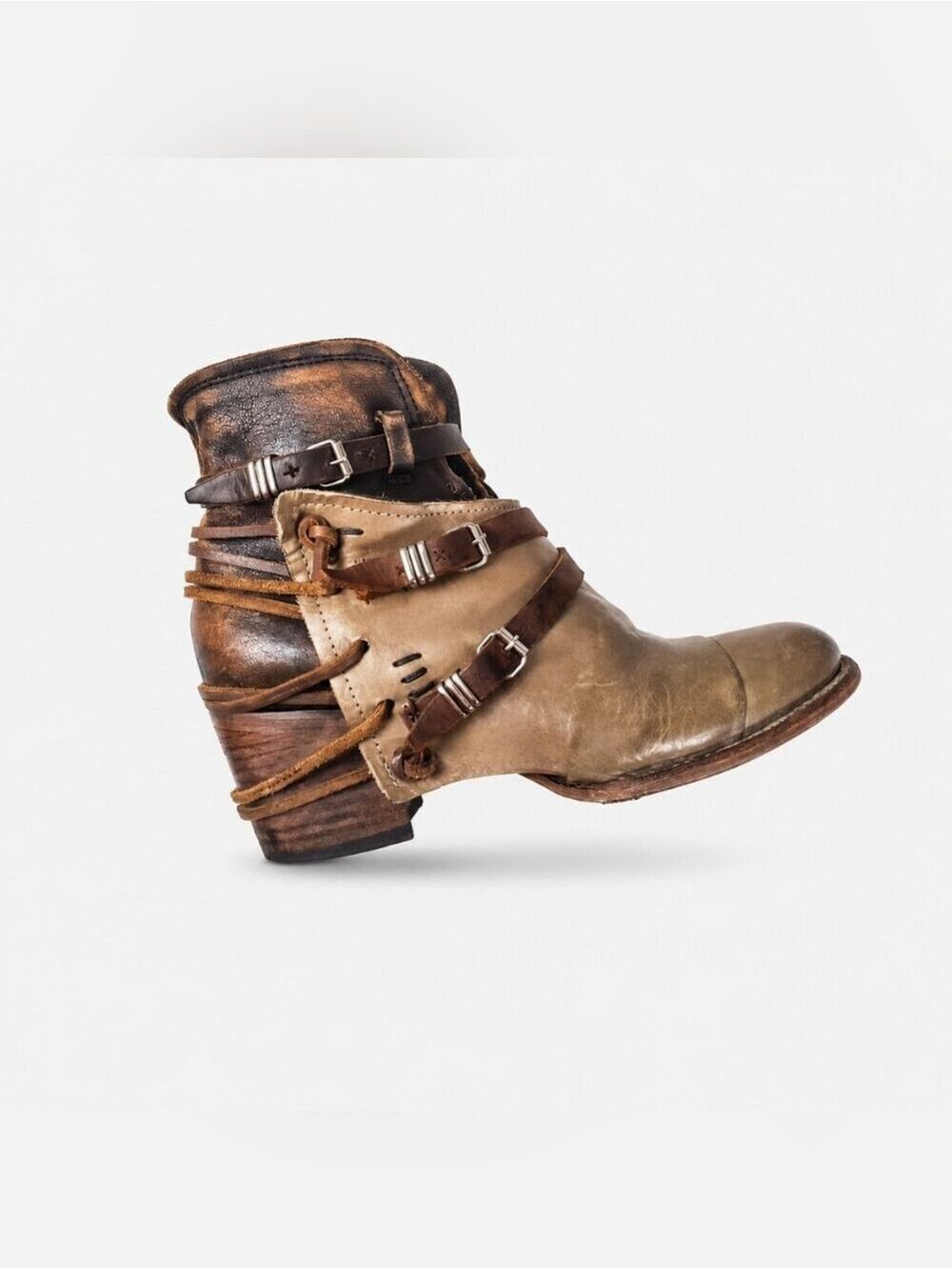 FREEBIRD by Steven Crue Ankle Boots Size 8 Gray Brown